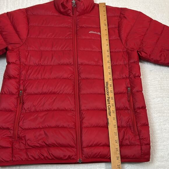 Eddie Bauer Down Red Jacket Lightweight Insulated Zip Pockets S - Picture 4 of 10